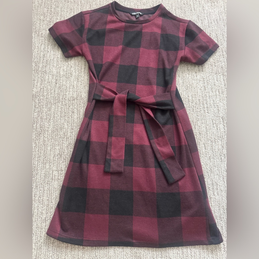 Plaid Dress with Belt